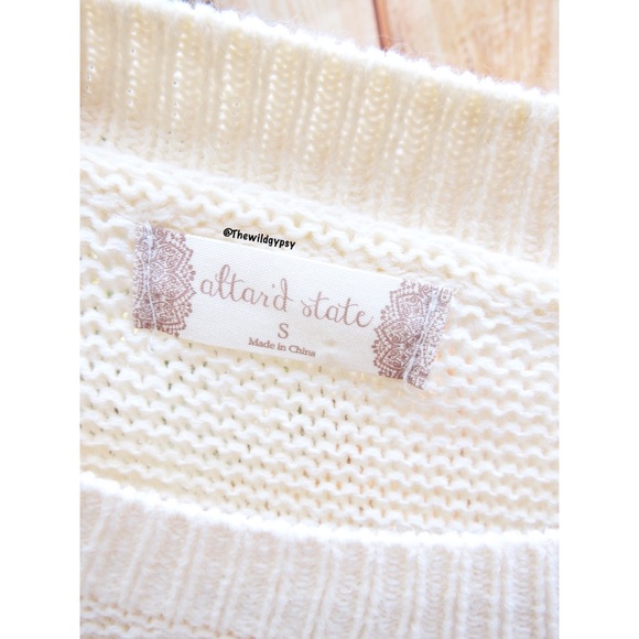 Altar’d state cozy rainbow stripe woven knit sweater 🌈 - Picture 7 of 8